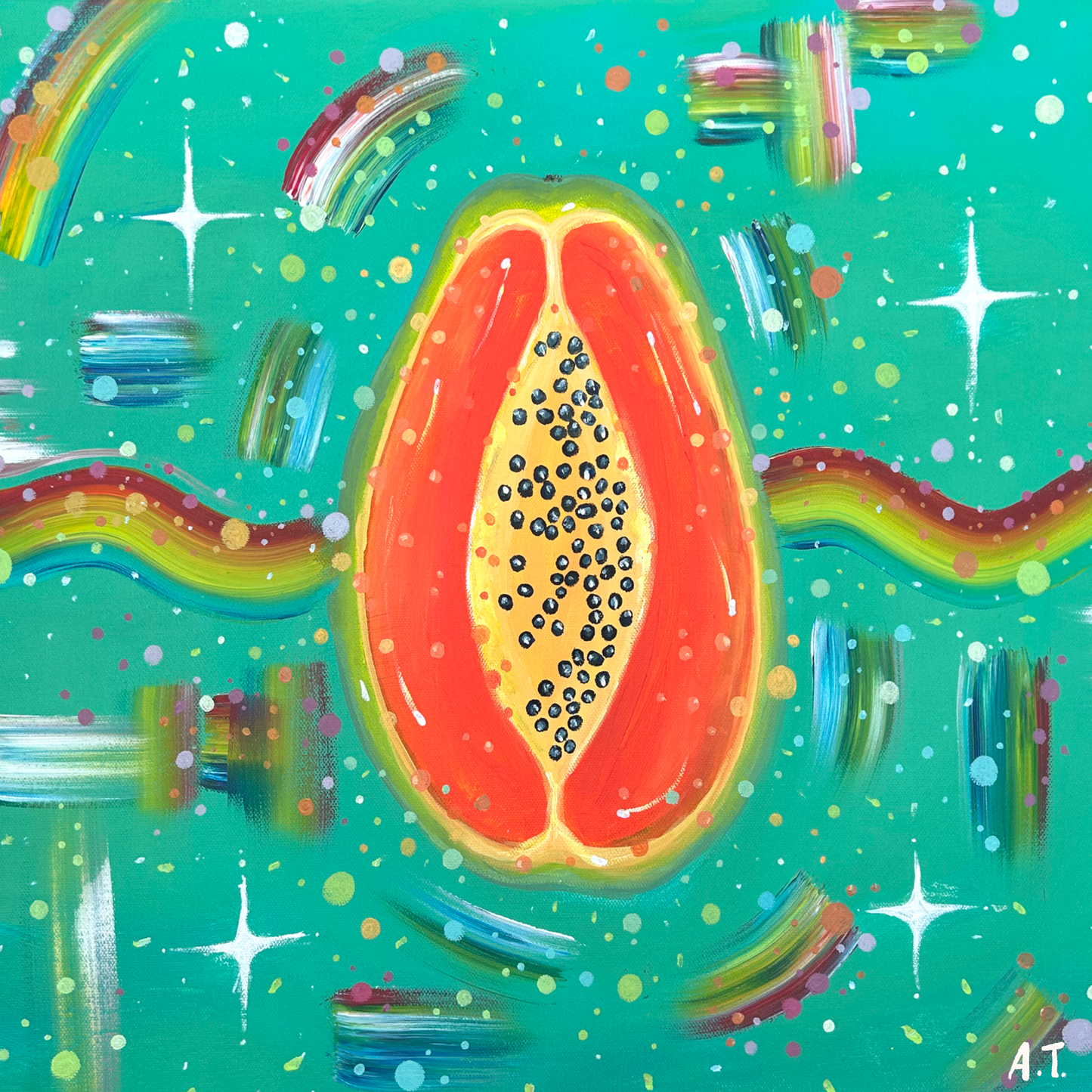 Papaya Party Print