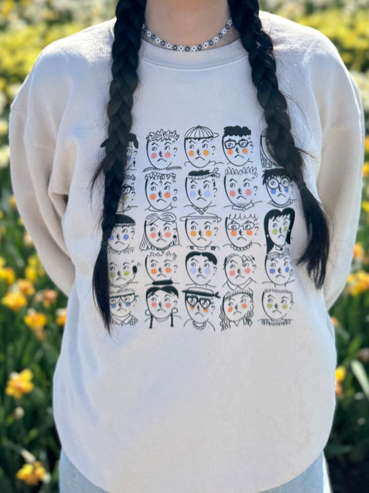 "Faces of Many Places" Crewneck Sweater