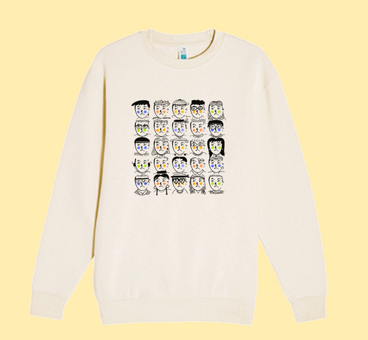 "Faces of Many Places" Crewneck Sweater